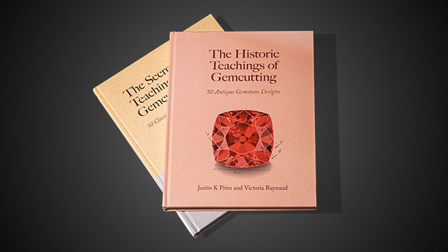 Photo of two books, The Historic Teachings of Gemcutting and The Secret Teachings of Gemcutting. Both by by Justin K. Prim.
