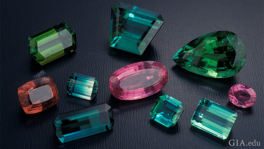 Suite of multi-color tourmaline. Photo: Robert Weldon/GIA