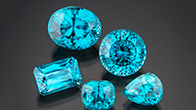 Faceted blue zircons Faceted blue zircons