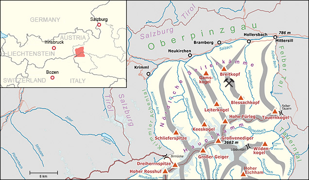 Map of the Habachtal region Map of the Habachtal region