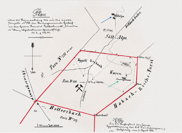 1868 map of the area purchased by Samuel Goldschmidt from the Austrian government 1868 map of the area purchased by Samuel Goldschmidt from the Austrian government