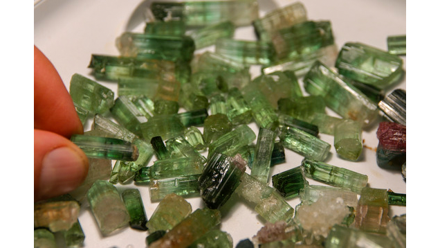 Tourmaline crystals from Mt. Mica in Paris, Maine Tourmaline crystals from Mt. Mica in Paris, Maine