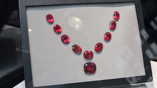 Rubellite tourmaline suite