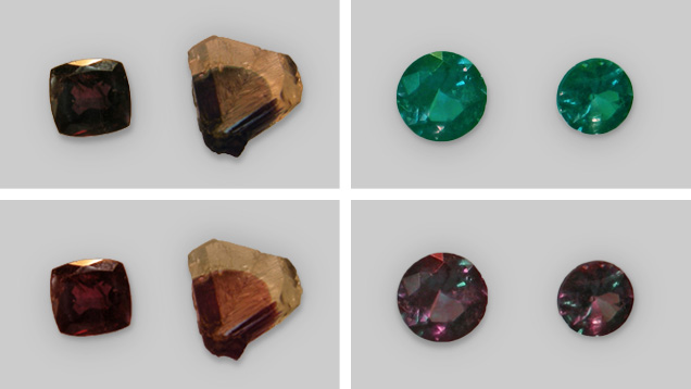 Purple to Reddish Purple Chrysoberyl Samples Purple to Reddish Purple Chrysoberyl Samples