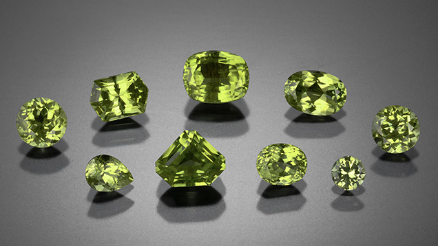 Pallasitic peridot from the Jepara meteorite. Pallasitic peridot from the Jepara meteorite.