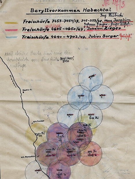 Overlapping exploration permits at Habachtal from the 1940s and 1950s Overlapping exploration permits at Habachtal from the 1940s and 1950s