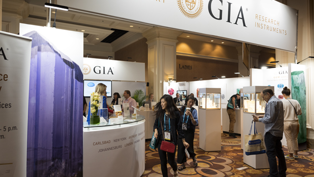 Visit GIA booth L99 for in-booth presentations, new product demos, a miniature orchestra of gems and a synthetic diamond display. Drop off your colored stones at the GIA Show Service Laboratory in Palm G Level 3, open a day before the show starts.