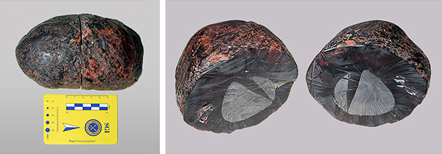 Sections of imitation boulder. Sections of imitation boulder.