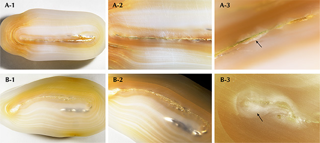Cross sections of the Biwa pearls.