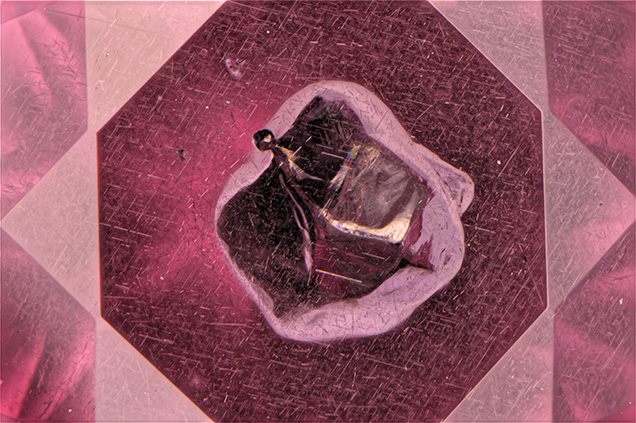 Inclusions surround the sulfide.