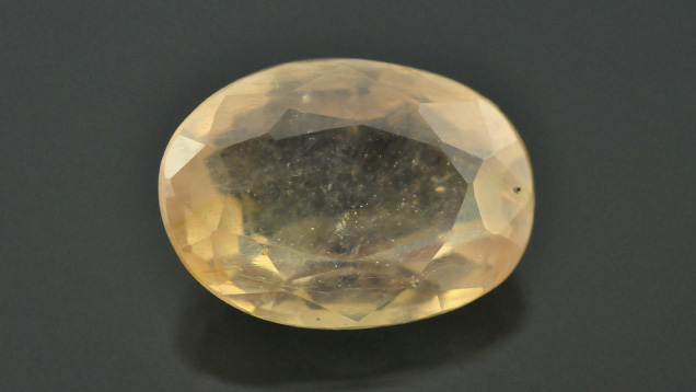 Glass-filled yellow sapphire