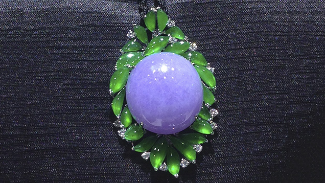 Jewel of purple and green jade