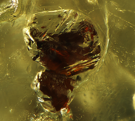 Luster of sphalerite under fiber-optic light.