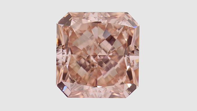 5.01 ct pinkish orange CVD synthetic diamond