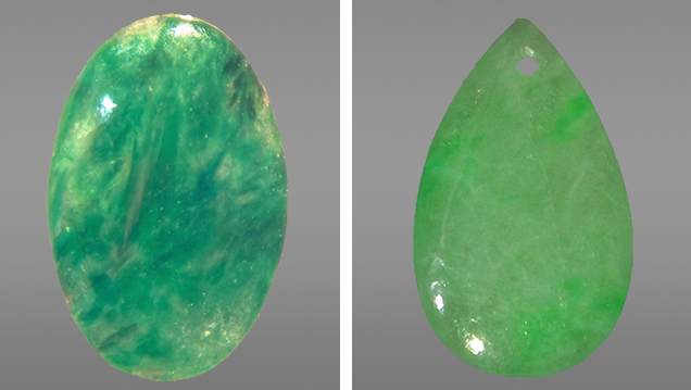 Jadeites impregnated with an exoxy