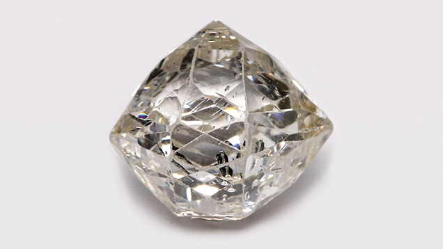 Diamond faceted in the briolette style.