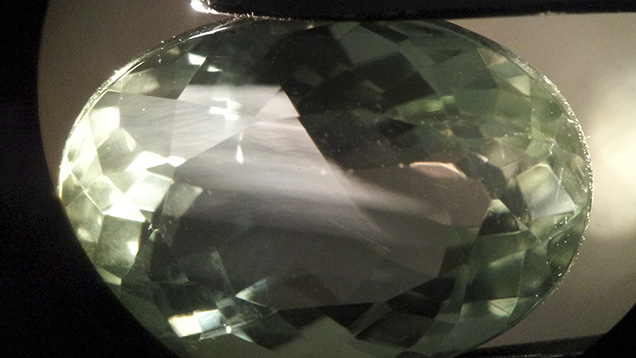 Prasiolite rhombohedral face