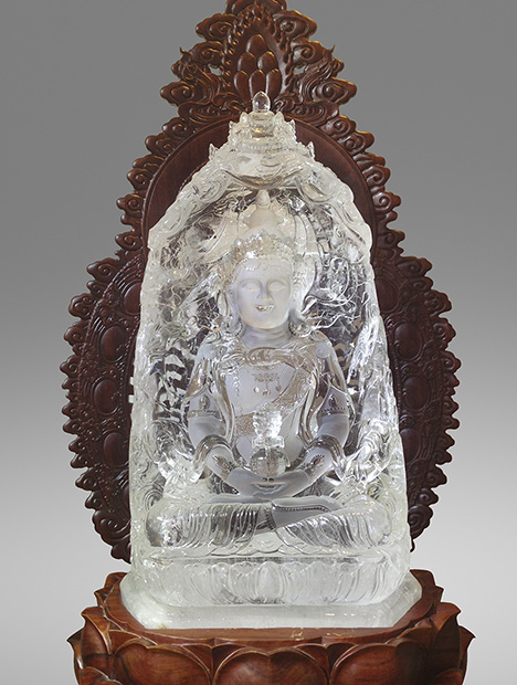 Clear quartz carving
