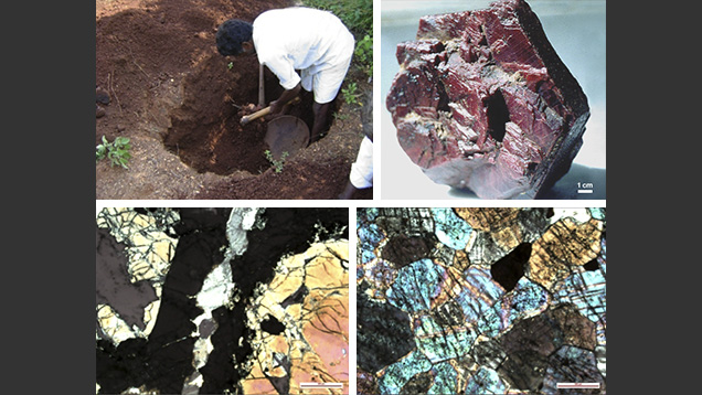 Four images of ruby from India