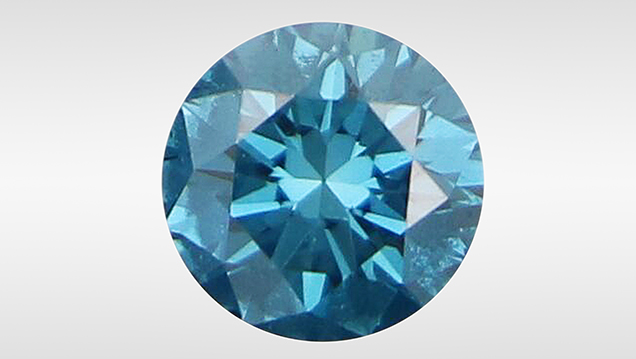This fancy deep green-blue diamond was treated in a multi-step process.