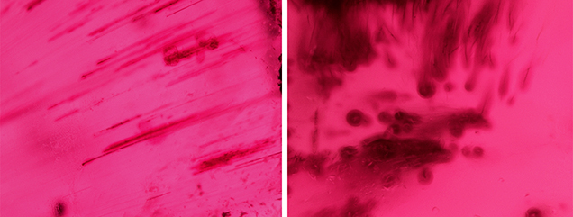 Tubes and fractures associated with pink sleeves.