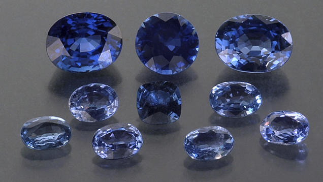 Group of sapphires treated with beryllium