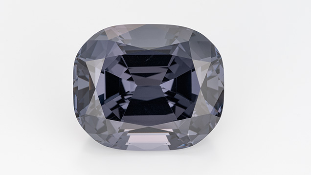 A 69.96 ct antique cushion-cut gray spinel by David Nassi.