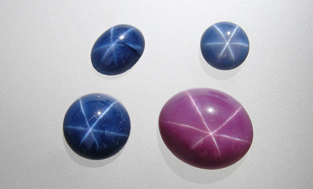 Synthetic asteriated corundum