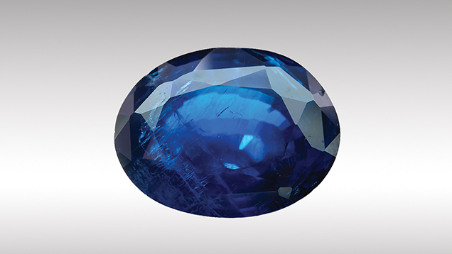 Quench-crackled blue synthetic spinel