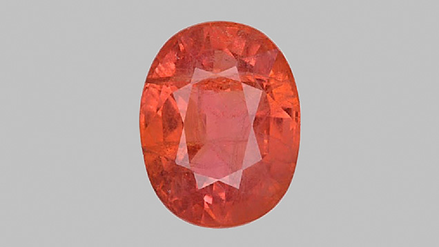 Orange sapphire submitted for identification