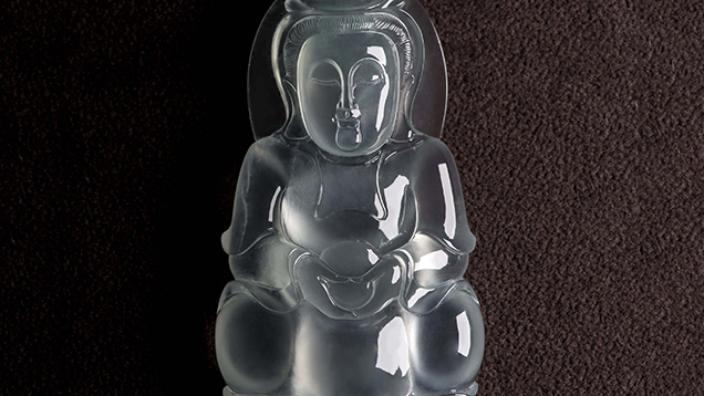 Colorless Guanyin jadeite pendant Colorless Guanyin jadeite pendant