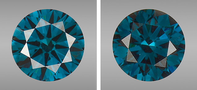 Green-blue CVD synthetic diamonds. Green-blue CVD synthetic diamonds.