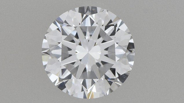 Face-up view of the HPHT-processed diamond. Face-up view of the HPHT-processed diamond.