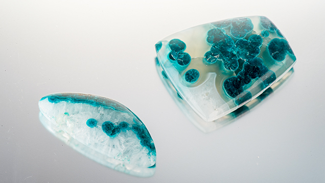 Blue chrysocolla in quartz Blue chrysocolla in quartz