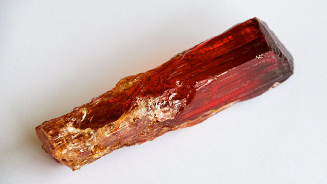 The Imperial topaz crystal before carving The Imperial topaz crystal before carving