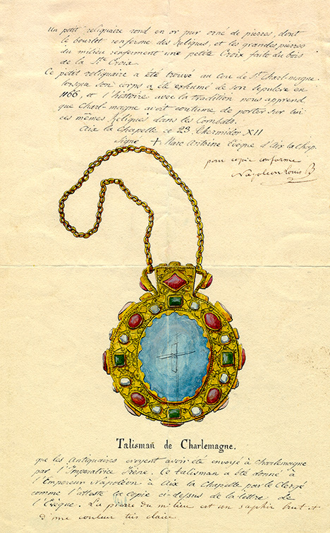 Drawing showing the front of the reliquary. Drawing showing the front of the reliquary.