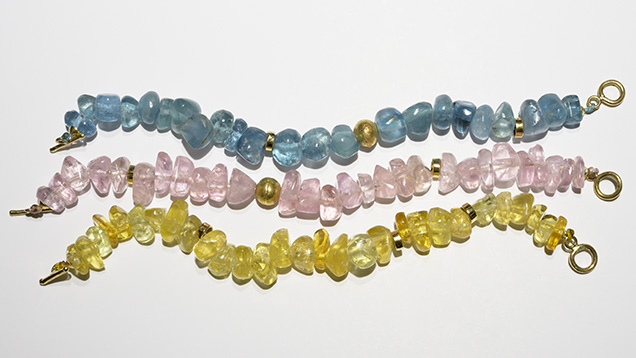 Nigerian beryl in multiple colors.