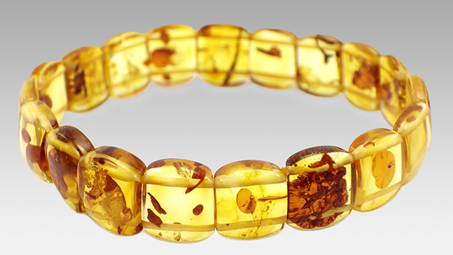 Bracelet featuring color-enhanced amber.