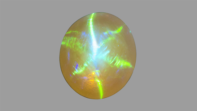 Opal with six-rayed star Opal with six-rayed star