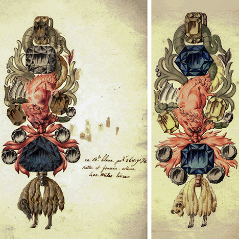 Two designs for Louis XV’s Order of the Golden Fleece emblem Two designs for Louis XV’s Order of the Golden Fleece emblem