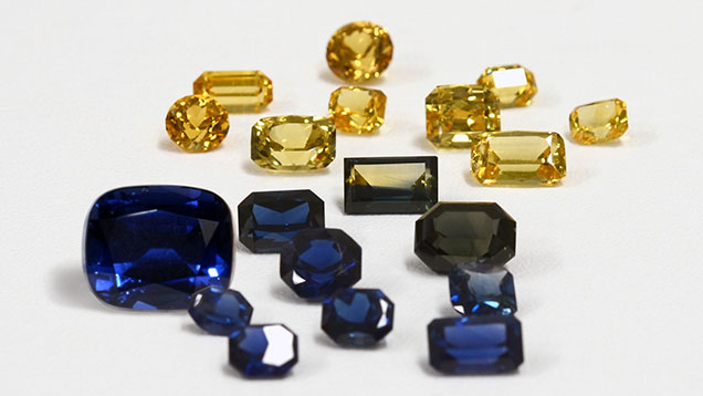 Sapphires from Antang and Gombe, Nigeria.