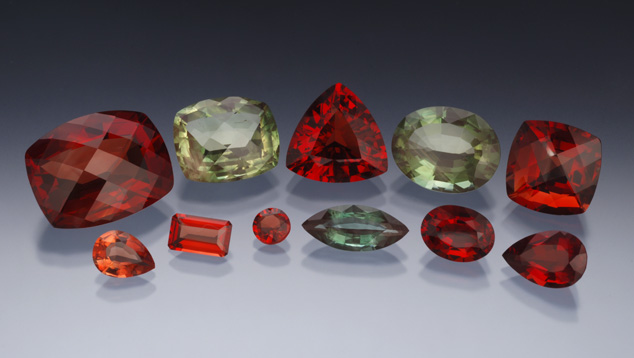 These attractive gems are part of an ongoing controversy. They were represented as untreated plagioclase sunstone from Tibet. – Robert Weldon, courtesy Do Win Development Co. Ltd.
