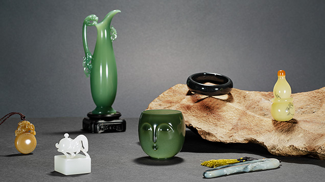 Various colors of nephrite