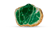 Superb dark-green slab of variscite in contrasting brown matrix, measuring 12.7 x 10.5 x .5 cm.